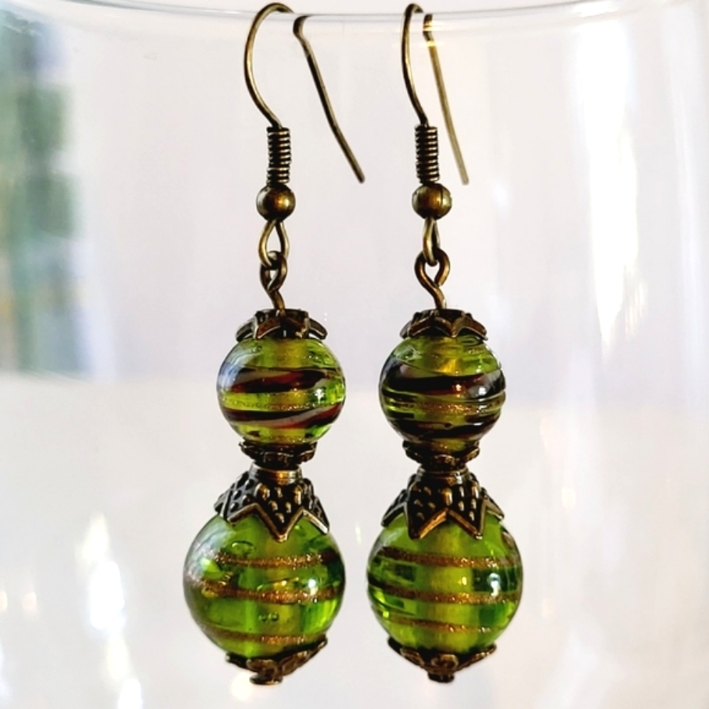 Gorgeous lampwork bead earrings